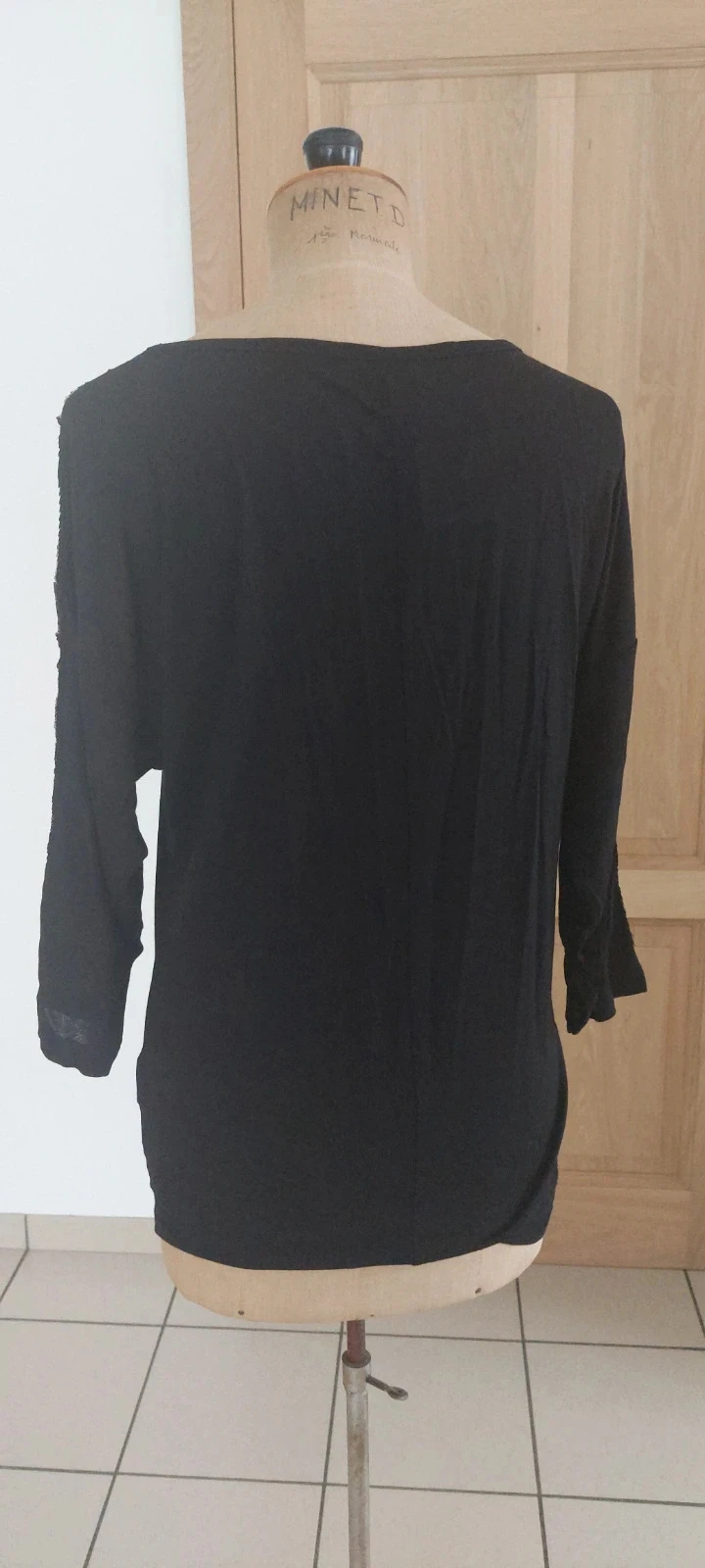 Tunique fluide True Spirit noire à sequins - Taille L – photo 3